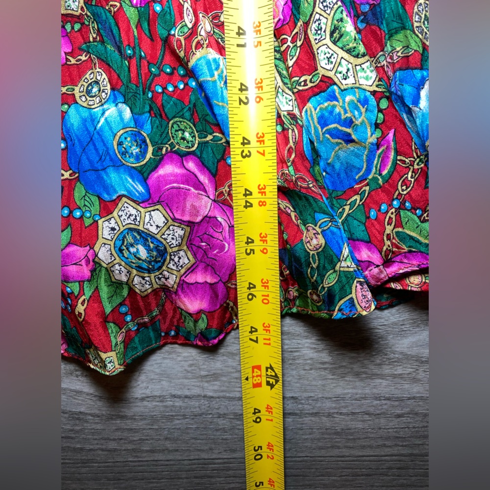EUC True Vintage 1980s Diane Freis 100% Silk Bright Floral Maxi Dress - Picture 13 of 13